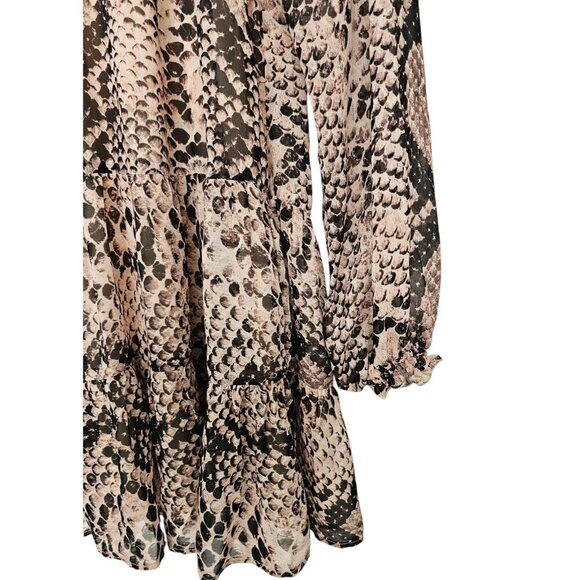 Women's - Show Me You Mumu Snake Print Long Sleeve Mini Dress, Size Small - Picture 4 of 10
